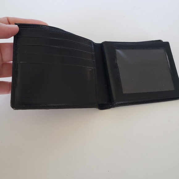 Gucci Designer Men's Card Wallet Black Silver Bifold 4x3 Leather Folding Medium - Picture 4 of 12